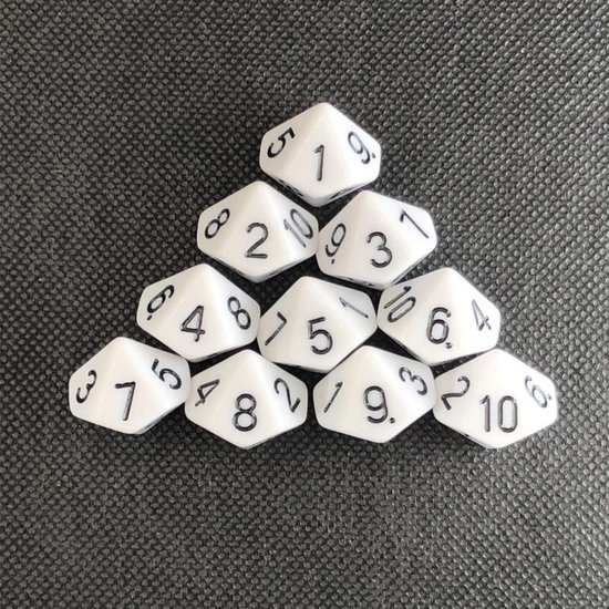 Thumbnail van een extra afbeelding van het spel FlexJuf 10-kantige dobbelstenen (cijfers 1-10), 10 st
