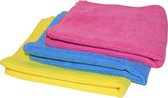 Microvezeldoekjes set van 3 in kleuren Roze - Blauw- Geel - Schoonmaakdoek voor de WC/ Auto / Badkamer/ Keuken - Altijd handig - Snelle absorptie - Tegen stof-, vuil- en vetresten
