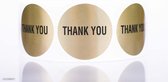 Thank You Sticker Goud Mat 150 stuks - Mooiste Maat 3.8 cm - Bedankje - Kado - Verjaardag - Huwelijk - Bruiloft - Wedding - Babyshower - Communie - Cadeau