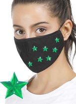 Decoratiesteentjes / diamantjes voor mondmaskers - STER vorm - diameter 15 mm - 48 stuks - KLEUR GROEN