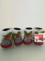 2 Paar snowboots - woondeco - grijs en rood