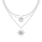 Yehwang Ketting triple zon zilver