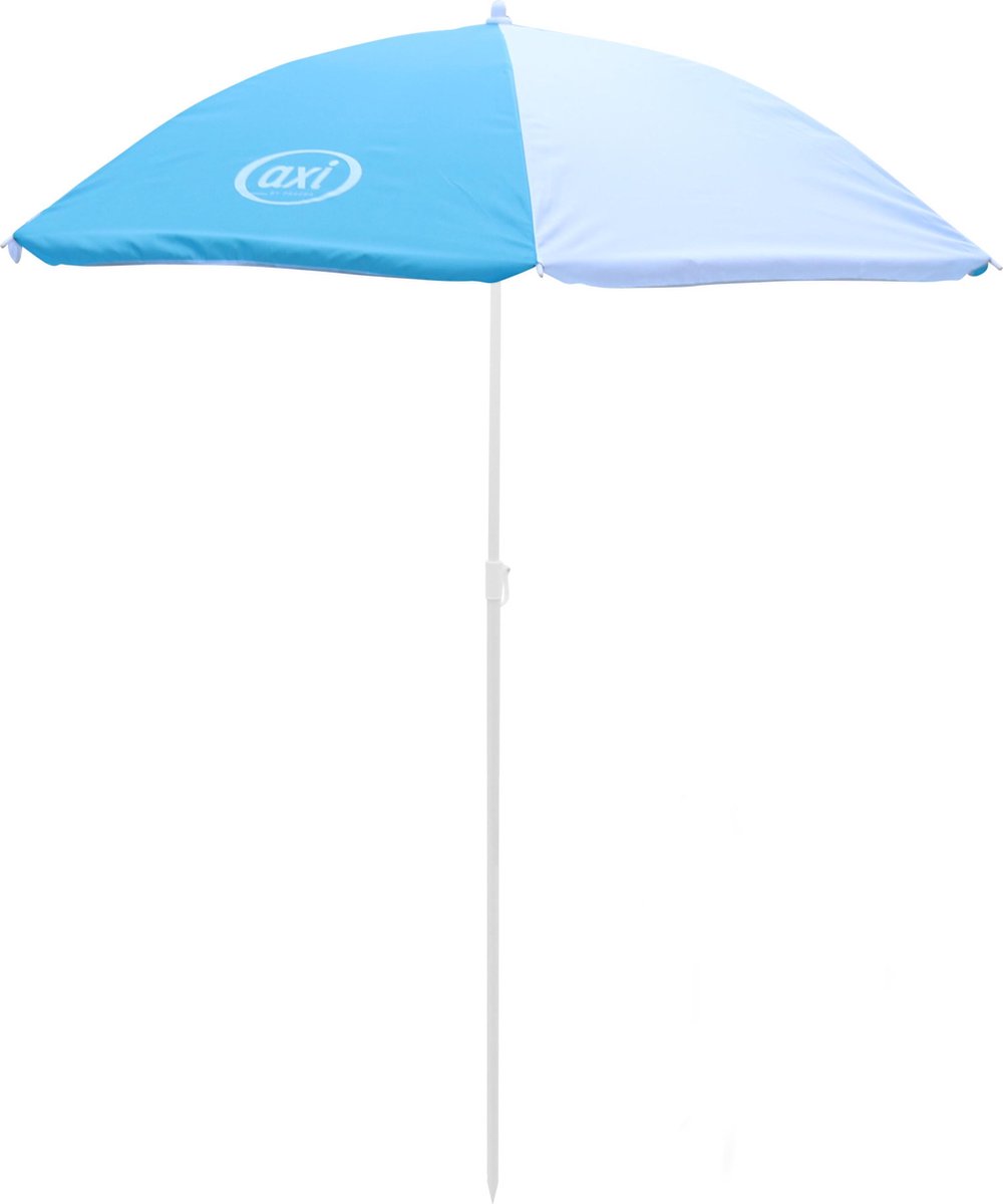 Bol.com AXI Parasol ⌀125 cm - Blauw/wit - Verstelbare hoogte van 110 tot 175 cm aanbieding