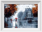 Artstudioclub®  Schilderen op nummer volwassenen 40x50 cm stel op straat met paraplu