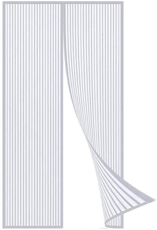 ForDig Vliegengordijn - Glasvezel A-kwaliteit - Luxe Deurhor Magnetisch - Horgordijn – Vliegengordijn – Hordeur - 210 x 100 - Wit
