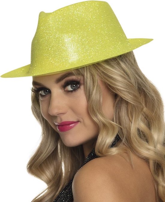 Groene hoed met glitters volwassenen