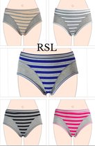 Dames katoenen slips 5 pack met strepen M 36-38