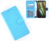 Motorola Moto E-3 (3rd Gen) 2016 smartphone hoesje book style wallet case turquoise