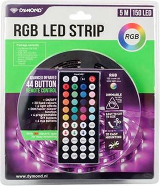 Bewijzen Feodaal Notebook Dymond RGB led strip - 5 meter | bol.com