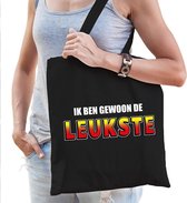 Ik ben gewoon de leukste katoenen tas zwart - tasje / shopper voor dames