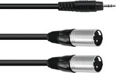 OMNITRONIC jack kabel 3 5 mm - aux kabel - audio kabel 3.5 Jack/2xXLR(M) 1.5m bk