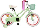 Kinderfiets - Flower - 16 inch - 26 cm - Met terugtraprem - Met zijwieltjes - Groen