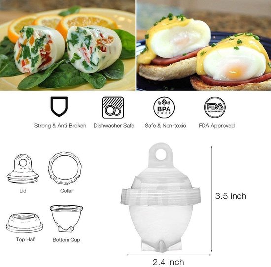 Pocher à œufs, cuiseur à œufs, chaudière à œufs en silicone antiadhésif de  première... | bol.com