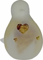Urn / Mini Urn – Urn Love Bird geel/bruin/wit - Urn voor as - Urn Hond - Urn Kat – Urn Glas - As-Gedenkstuk