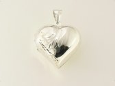 Bewerkt hartvormig zilveren medaillon voor twee foto's