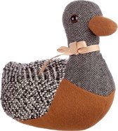 Eend Deurstopper Eend grijs bruin tweed