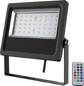 Led floodlight / schijnwerper 60 Watt RGB gekleurd radiografisch RF zwarte behuizing