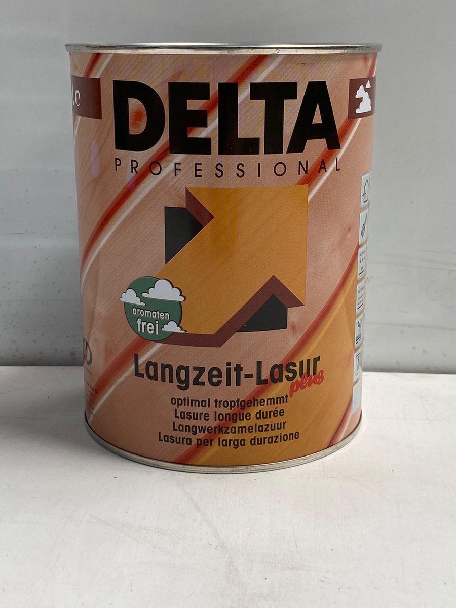 DELTA® Langzeitlasur plus- 8450 Palissander- 1l-Oplosmiddelhoudende diklagige lazuur van hoge kwaliteit. Biocidevrij en thixotroop die uitstekend beschermt tegen alle weersomstandigheden en ademend zoals een weerbeschemingsmembraam.