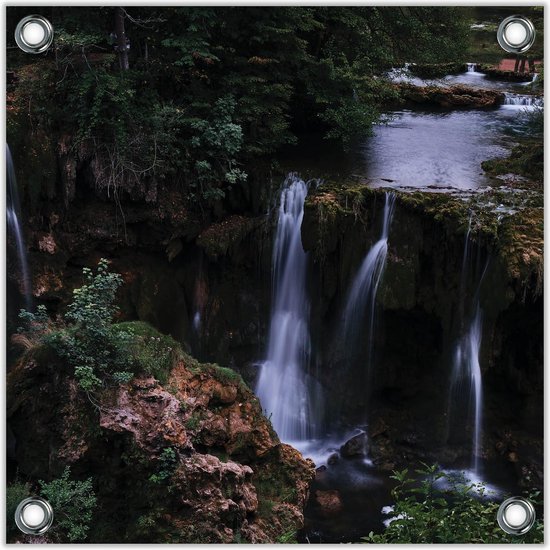 Tuinposter -Hoge Watervallen - Foto op Tuinposter (wanddecoratie voor buiten en binnen)