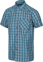 Regatta - Men's Mindano V Short Sleeved Checked Shirt - Outdoorshirt - Mannen - Maat M - Blauw