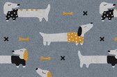 Mat, Vloermat, Vloerkleed, Tapijt, Kind - Kinderkamer Honden- Wasbaar - Antislip - - 75 x 50 cm