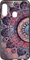ADEL Siliconen Back Cover Softcase Hoesje Geschikt voor Samsung Galaxy A20e - Mandala Bloemen Rood