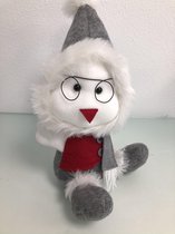 Kerstdecoratie - vogel met bril en winterse kleertjes