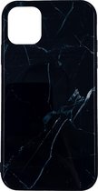 Apple iPhone 11 – Zwart Glazen Marmer hoesje