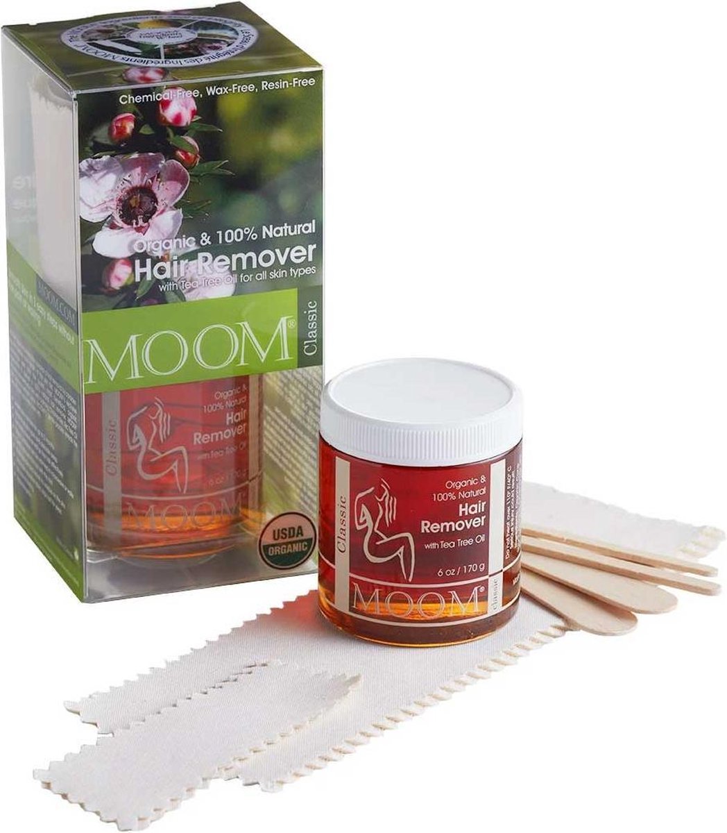 MOOM Classic ontharingsglazuur - 100% natuurlijke ontharingskit voor mannen en vrouwen met Tea Tree olie