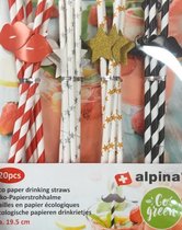 Alpine - Papieren rietjes - Rietjes cocktail - Feestrietjes - Bruiloft - Duurzaam - Milieuvriendelijk - Stevig papier - Multicolor - 20 stuks