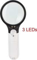 WiseGoods Loep met Verlichting - Hand Vergrootglas - Handloep Met LED Licht - Dubbele Lens Ontwerp - Zwart / Wit