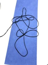 Stof filter, 2 meter de lengte, blauw kleur, 100% Polypropyleen + speciaal ZWART elastiek koord 3mm breedte x 5 meter lengte