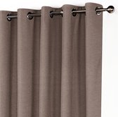 Home of Curtains - LEMONI - Gordijn - Met Ringen - Dikke gordijnen - Verduisterend en isolerend - Kant en Klaar - 150x260 cm - Donker Taupe 1 Stuk