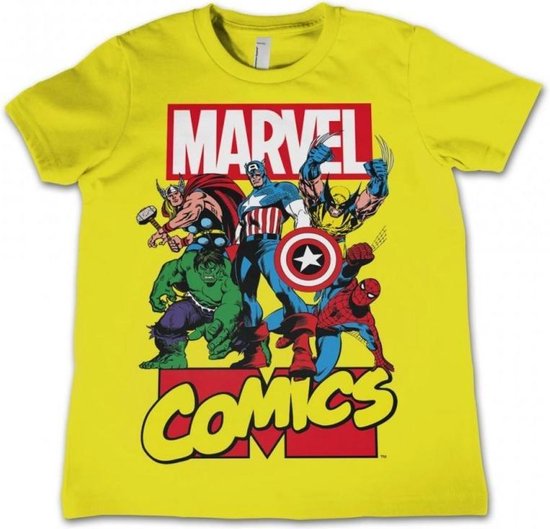 MARVEL COMICS - T-Shirt KIDS Comics Heroes - Yellow (12 ans)