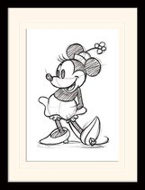 DISNEY - Mounted & Framed 30X40 Print - Minnie Mouse - Sketched