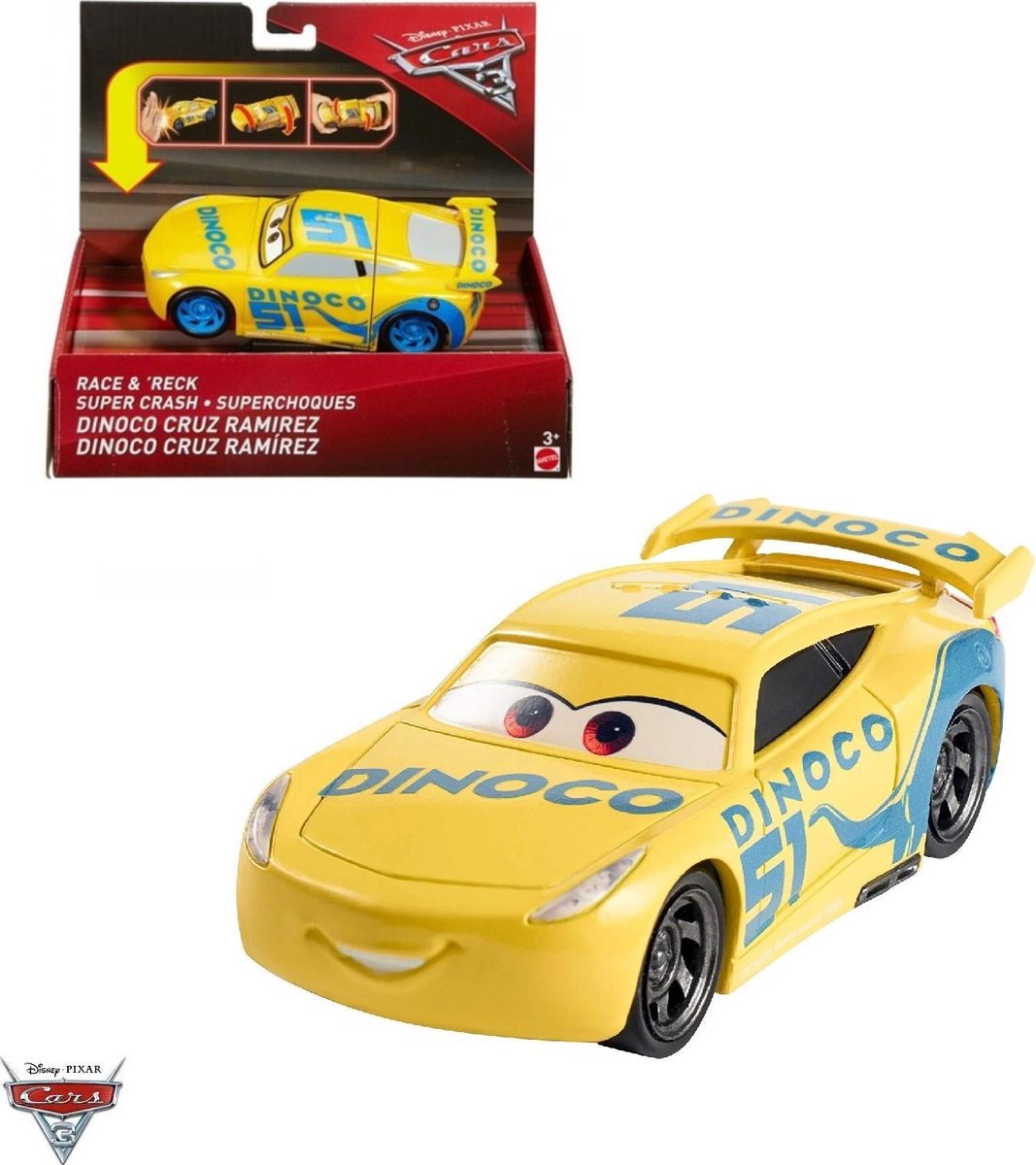 Disney Cars 3 - Race Turn - Cruz Ramirez - Race & 'Reck - Crash - De Mattel  | bol.com