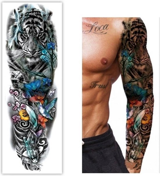 indruk Bemiddelen leerling Tattoo sleeve temporary - Festival tattoo - Tijdelijke plak tattoo - Tattoo  arm om te... | bol.com