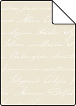 Proefstaal ESTAhome behangpapier handgeschreven latijnse bloemennamen beige - 128033 - 26,5 x 21 cm