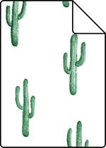 Proefstaal ESTAhome behang kleine woestijn cactussen smaragdgroen - 138900 - 26,5 x 21 cm