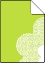 Proefstaal ESTAhome behang kanten bloemen limegroen - 114952 - 26,5 x 21 cm