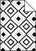 ESTAhome A4 proefstaal van behang ruiten zwart en wit - 138863 - 21 x 26 cm