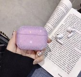 Airpods Case Cover - Glitters Paars - Beschermhoes - Bescherm Etui - Geschikt voor Apple Airpods Pro