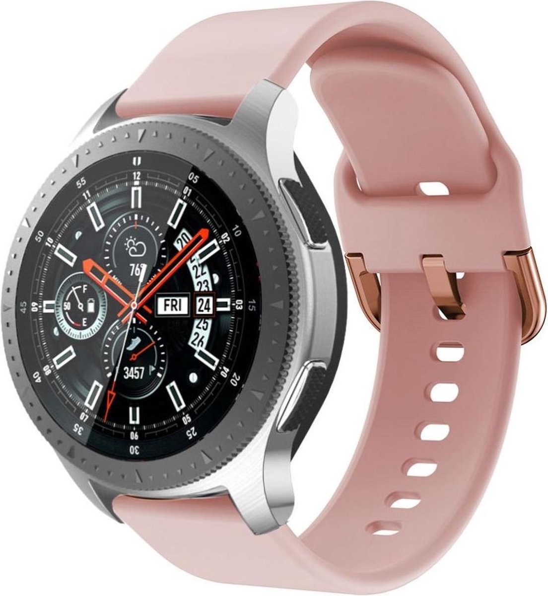 Universeel Smartwatch 22MM Bandje Siliconen met Gespsluiting Roze