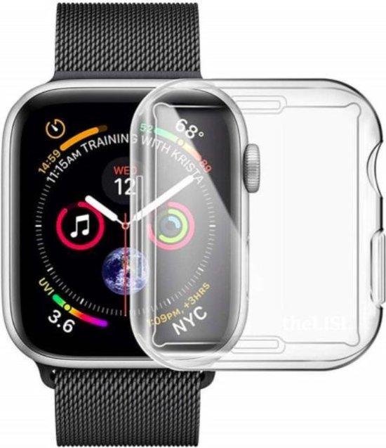 Apple Watch 4/5/6/SE 40mm - Siliconen Bescherm Case |Hoesje| Screenprotector Voor Apple Watch | Bescherming iWatch - Transparant - Mycase
