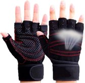 Fitness handschoenen - Crossfit handschoenen - Handschoenen heren en dames - Zwart Rood