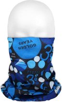 Multifunctionele morf sjaal blauw met cirkel print voor volwassenen - Gezichts bedekkers - Maskers voor mond - Windvangers