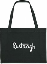 Rustaagh shopping bag - shopper - tas - boodschappentas -zwart - tekst - bedrukt