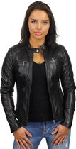 Versano Mesa Leren Dames Bikerjack Dames Jas M - Zwart