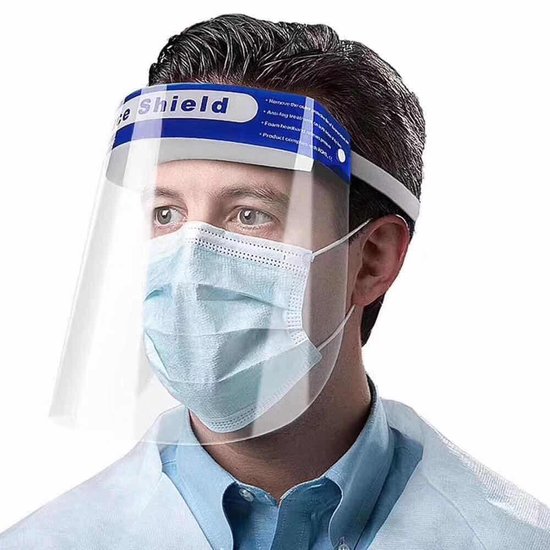 Spatmasker Gelaatsscherm - Universeel - Transparant - 1 stuks