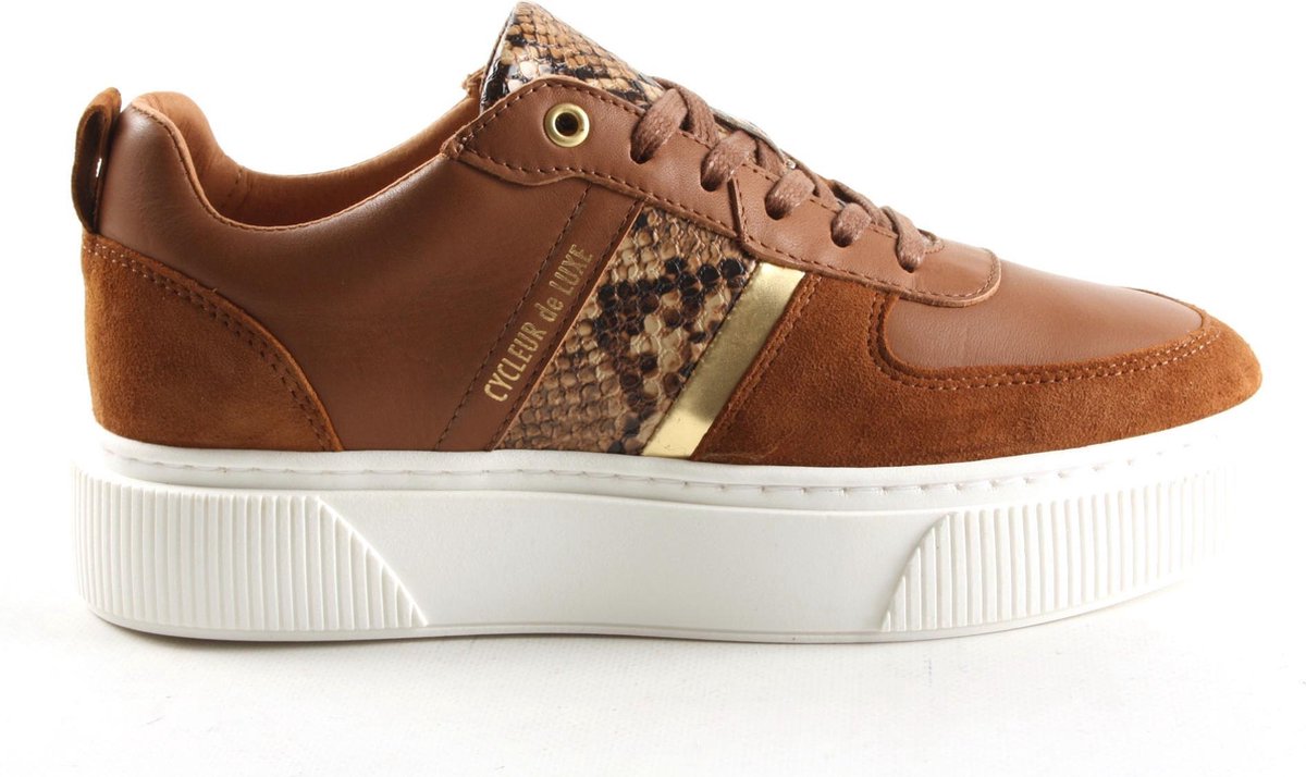 lichtbruine suède v-10 sneakers met fluoriserende v vx032188